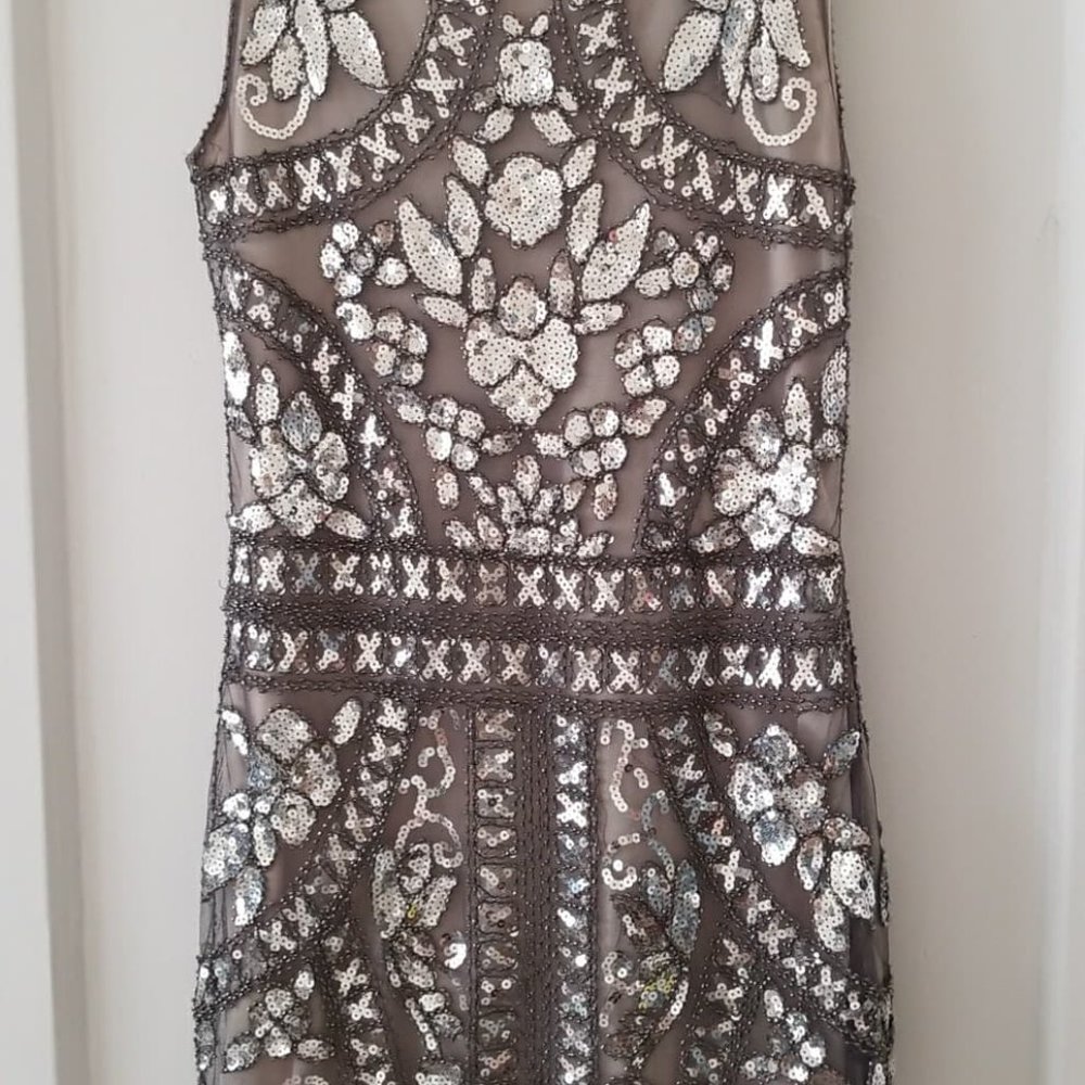 Silver Mini Cocktail Dress size S, used , good condition